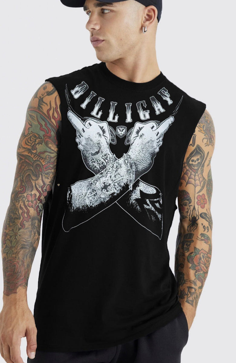 Tattoo body ink Muscle shirt Dilligaf by Bohica Bill