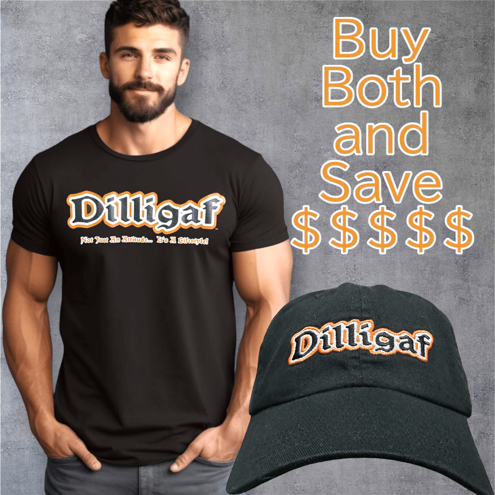 The Dilligaf OG T-shirt and Adjustable Hat Bundle – Dilligaf by Bohica Bill
