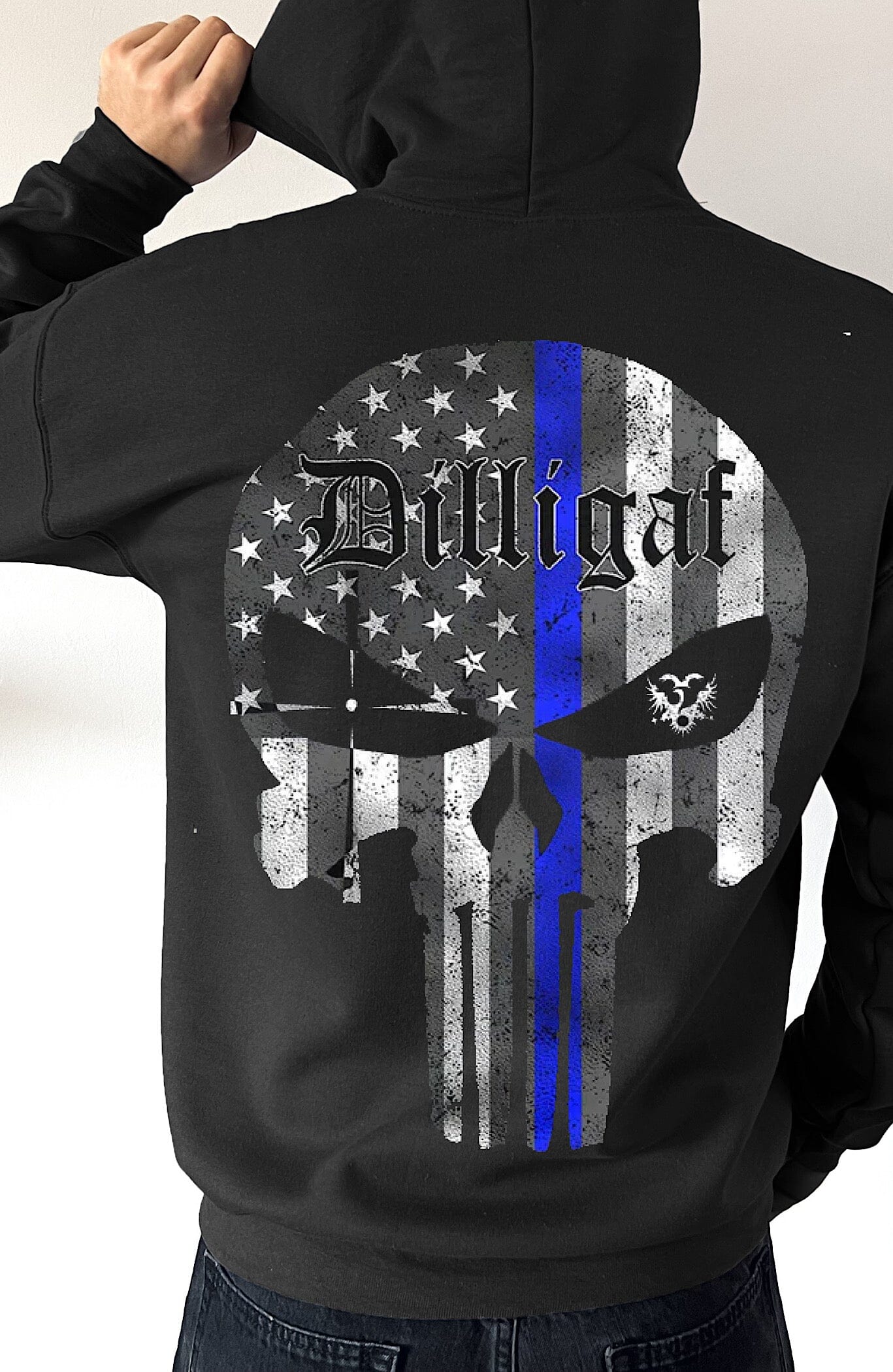 Police Dilligaf Punisher Pullover Hoodie - Main Image