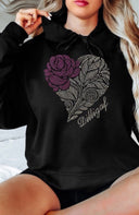 Pink Rose Bedazzled Hoodie