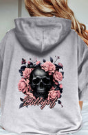 Dark Pink Skull Pullover Hoodie