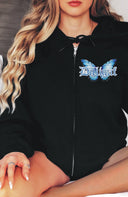 Butterfly Roses Zip Up Hoody