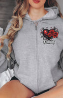 Heart of Roses  Zip Up Hoody