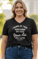 Ladies Full Figure VNeck Karma Dry Fucks Tee