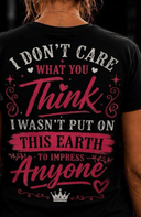 I Don't Care What You Think Fitted Vneck