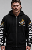 Don't tread on me snake/ skull zip up Hoody