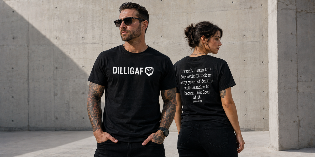 Dilligaf Classic and Sarcastic T-shirts editorial campaign
