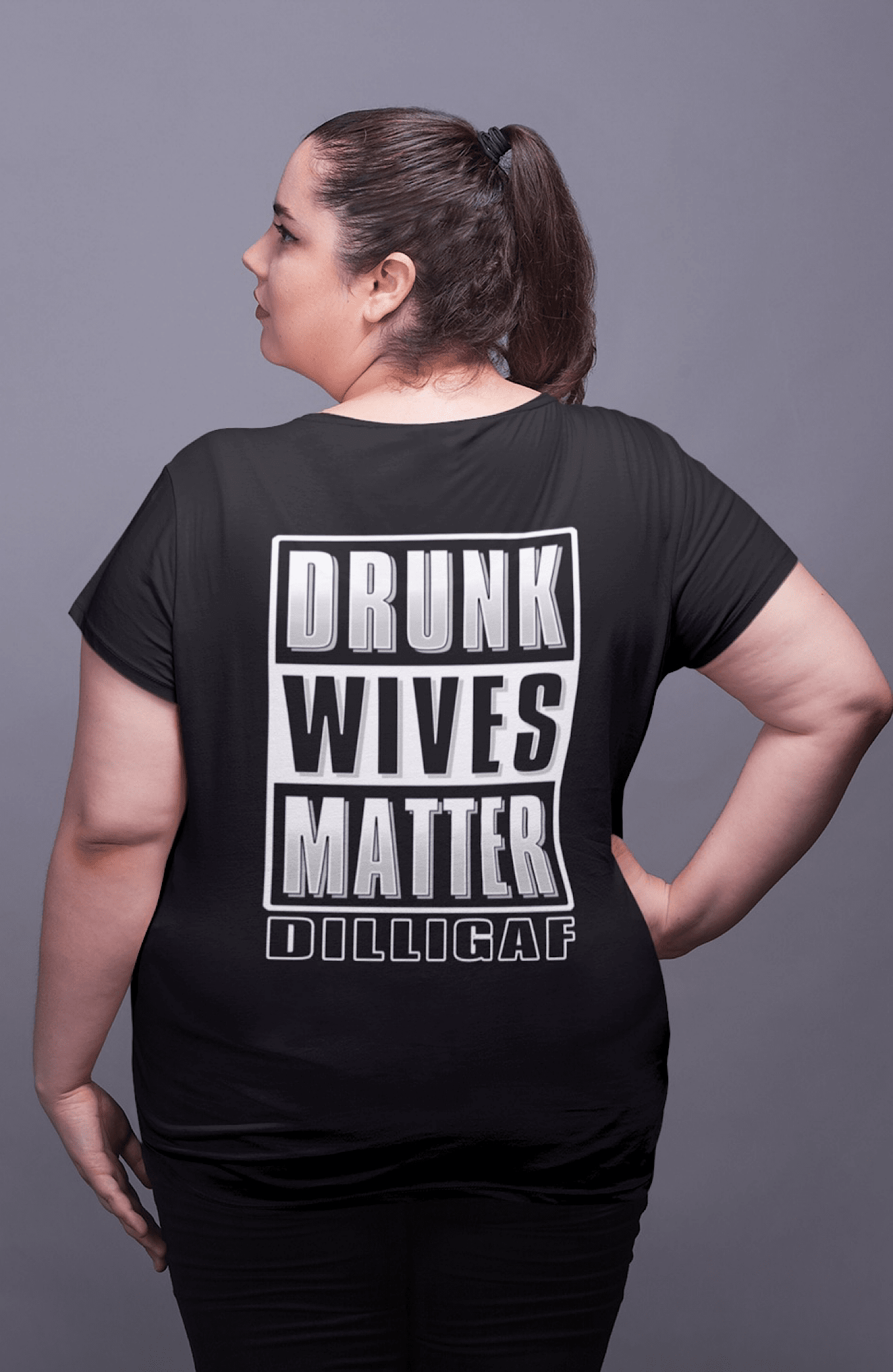 Ladies Full Figure Drunk Ladies Matter ...VNeck Tee – Dilligaf by Bohica  Bill