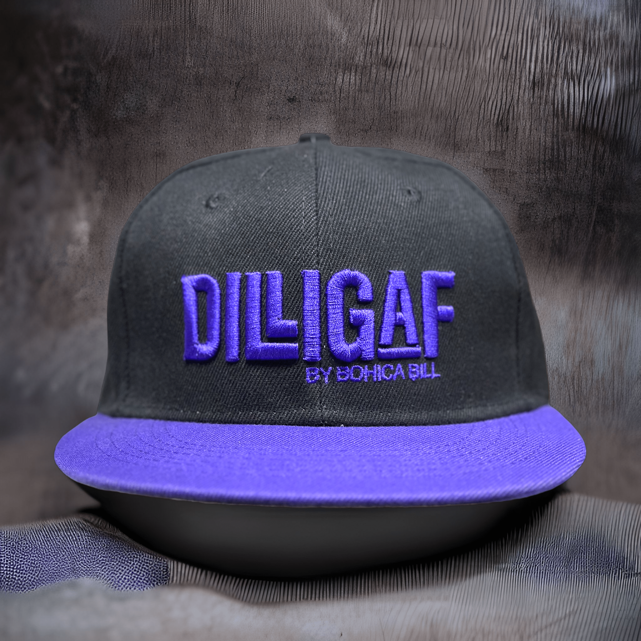 Purple Bohica Signature Flat Brim/Snap Back Hat – Dilligaf by Bohica Bill