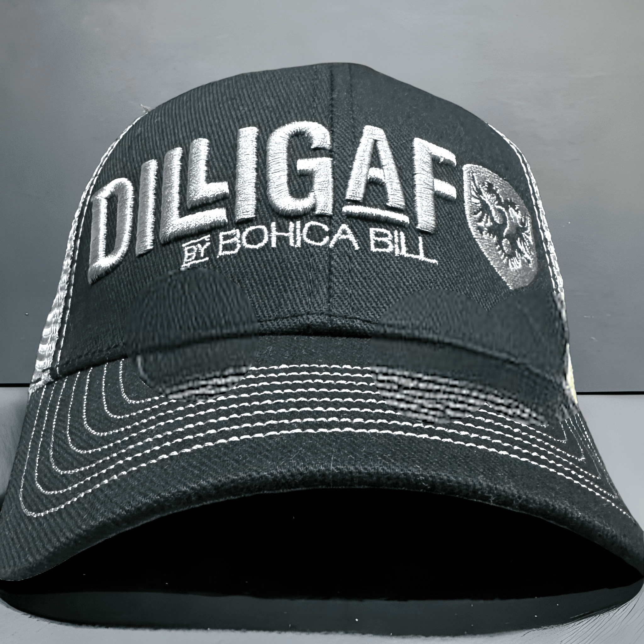 Dilligaf Mesh Gray & Black Adjustable Hat – Dilligaf by Bohica Bill