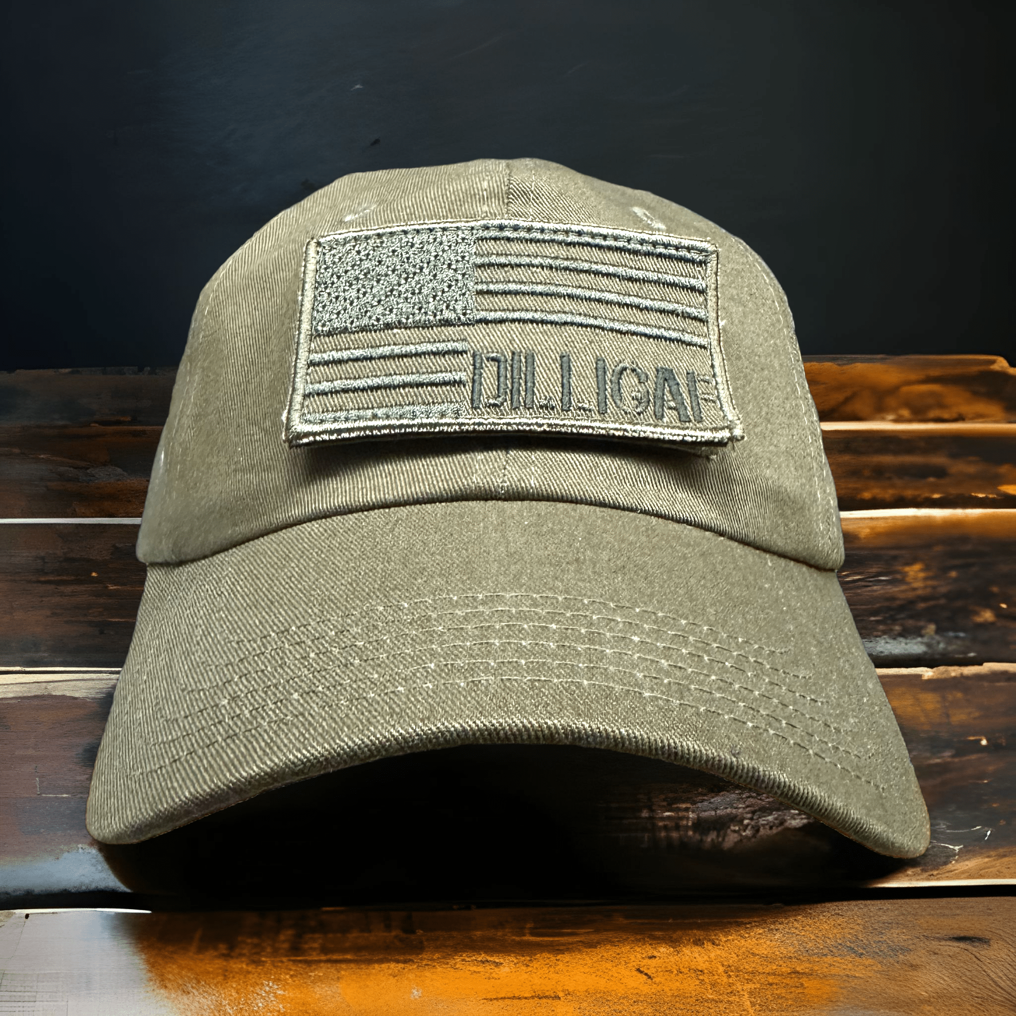 Patriotic Velcro Patch Olive Military Dilligaf Hat