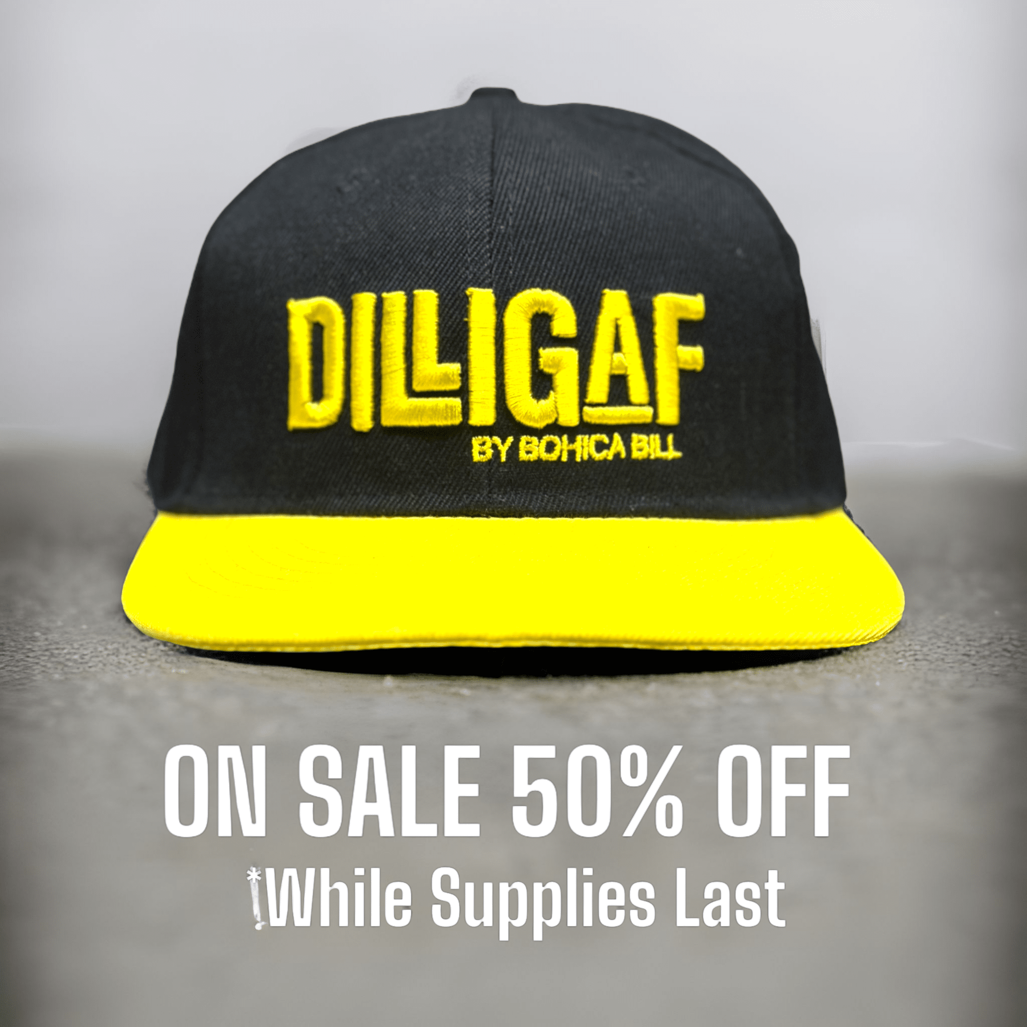Yellow Bohica Signature Flat Brim/Snap Back Hat 50% OFF – Dilligaf