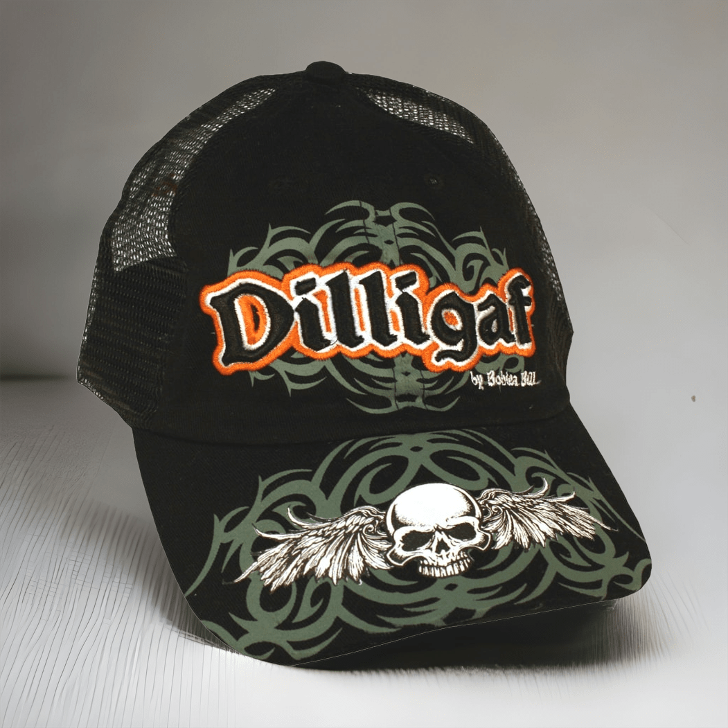 Original Dilligaf Mesh Skull w/ Wings Hat