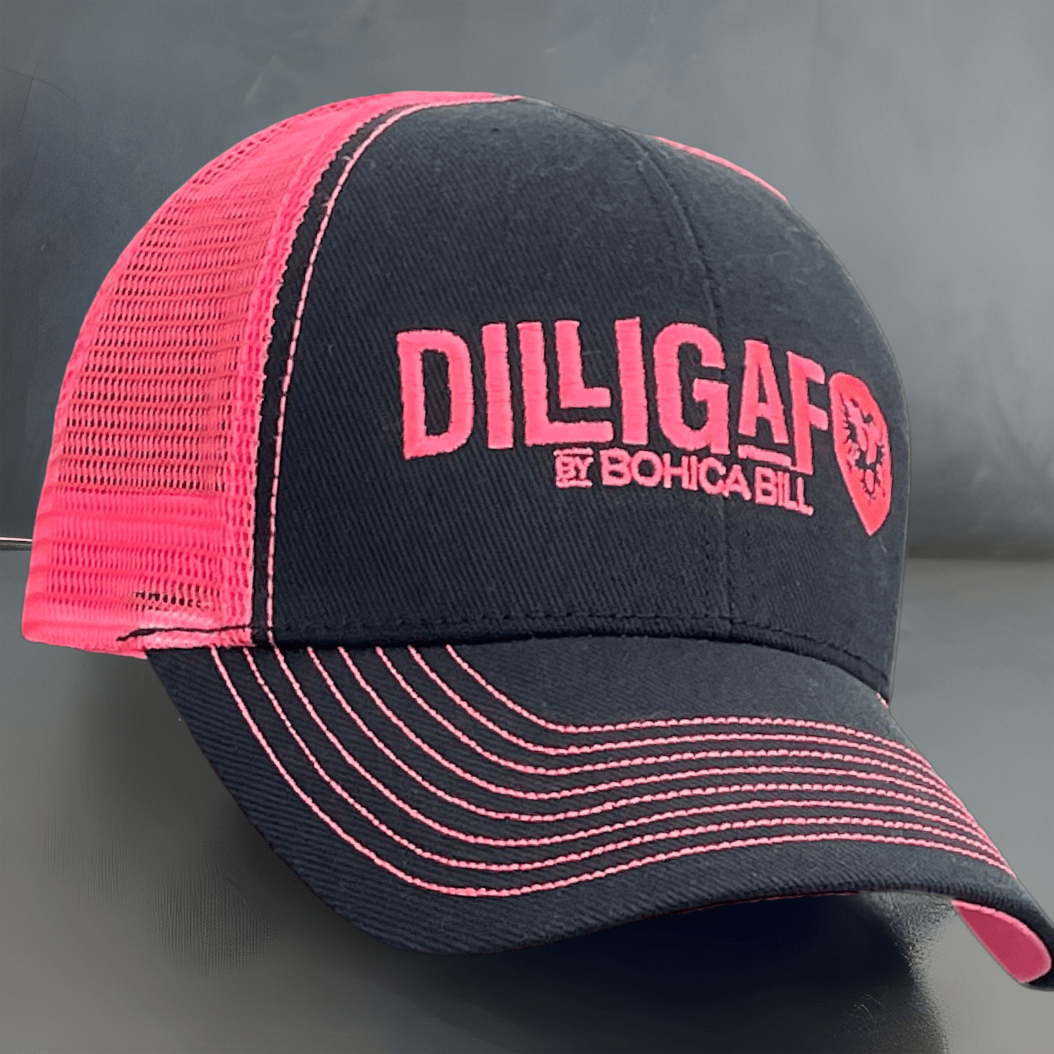 Neon Pink Dilligaf Mesh Hat