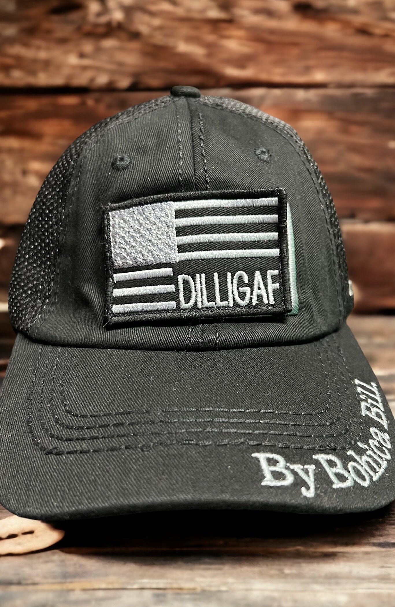 Black USA Mesh Dilligaf Hat
